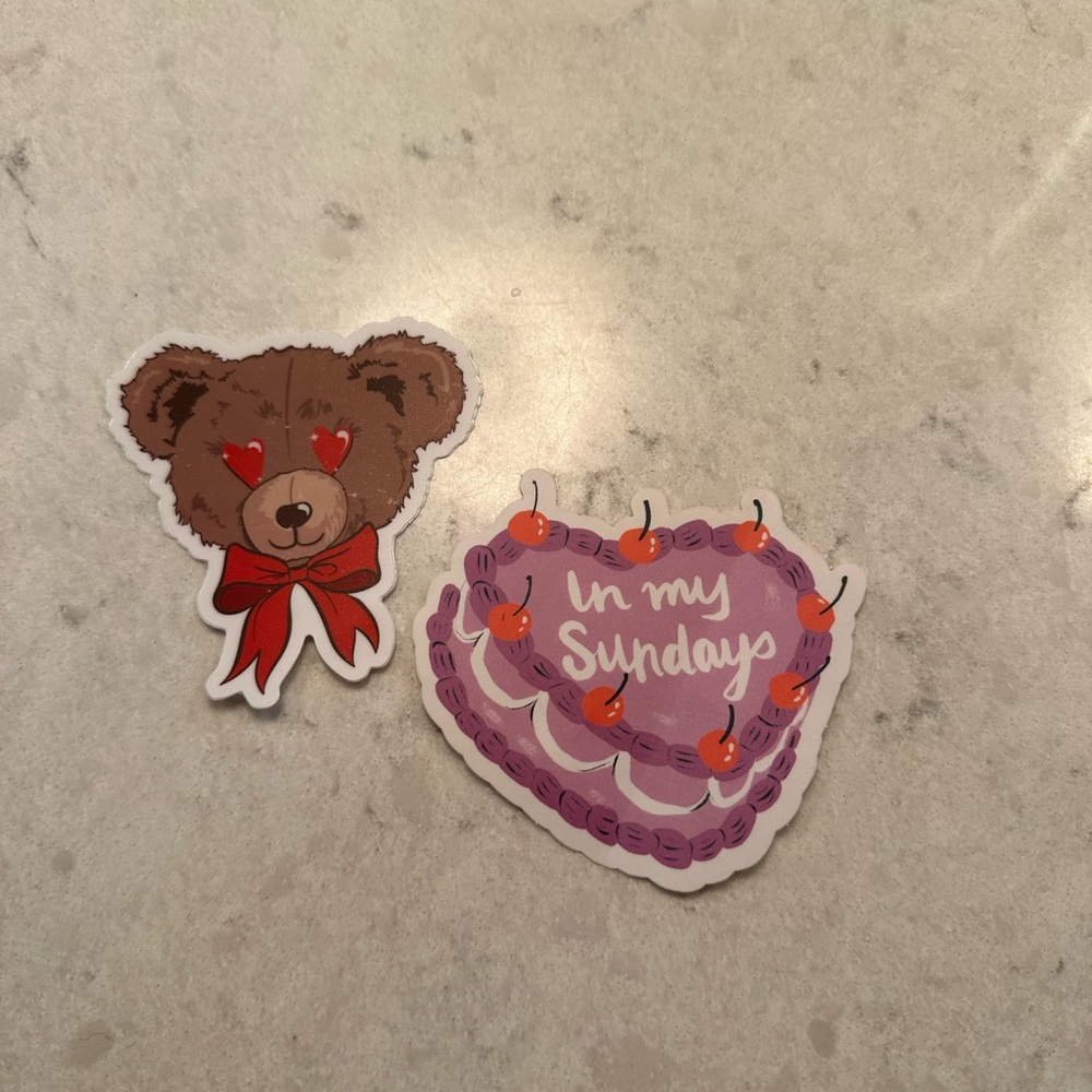 Living Fully Bear and Cake Stickers